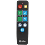 EZclicker Big Button Universal Remote Control TV Control | Easy to Use Remote Control for Seniors, Disabled & for People with Dementia, Compatible with Samsung, LG, Sony, Vizio and Many More (Black)