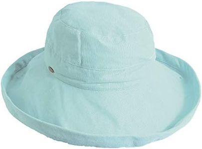 Scala Women's Medium Brim Cotton Hat, Aqua, One Size