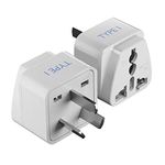 India Australia, Ceptics India to China, Australia, New Zealand & More - Type I - CE Certified - RoHS Compliant - White - 2 Pack - 5 Years Warranty