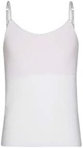 Bleum Camisole Girls Undershirt Tank Top | Ultra-Soft Cami Top with Built-in Shelf Bra & Adjustable Straps | Minimal Seams, Tag-Free Comfort | Makes a Great Undershirt White