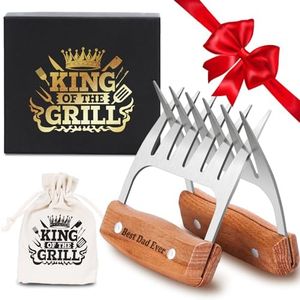 SANTAMADE Gifts for Dad, Stainless Steel Meat Shredder Claws for Pulled Pork, Chicken BBQ Smoker Accessories, Grilling Gifts, Best Dad Ever Birthday Gifts for Dad