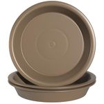 GAKUMXL Plant Saucer 36 cm of 3 Pack, Brown Drainage Drip Trays for Flower Pot Heavy Duty Plastic Planter Plate Water Catcher for Pots Base Indoor or Outdoor Use