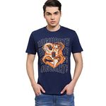 Free Authority Harry Potter Printed Regular Fit Blue Cotton Men's T-Shirt