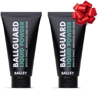 Ballsy Groin Deodorant for Men, Ballguard, Anti-Chafing, Anti-Itch Groin Cream, Quick Drying Liquid Powder, Protects from Sweat, Odor, and Irritation 3.4 oz (2 Pack) - Valentines Day Gifts for Him
