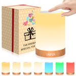 UNIFUN Table Lamp, Touch Sensor Bedside Lamps, Dimmable Warm White & Color Changing RGB Light for Bedroom,Living Room Gift Pack for Mom, Father’s Day and Other Holiday Use (Size-2)…