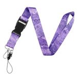 cobee Badge Lanyards with Detachable Buckle, Keychain Lanyard for Women Men Heavy Duty Neck Lanyard Badge Holders Lanyard for Nurse Teachers Office School Supplies (Purple Marble)