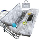 Basumee Shopping Cart Cover for Baby High Chair Covers for Restaurant Seat Grocery Cart Cover for Babies Girl Boy Cart Covers with Storage Pouch Baby Shopping Cart Cover, Gray