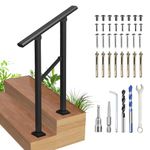 Handrails for Outdoor Steps - Fits 1 to 2 Steps,Outdoor Stair Railing,Easy DIY Installation Kit Included, Black Wrought Iron Hand Rails for Outdoor Steps,upgrade