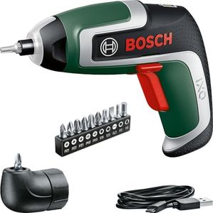 Bosch IXO Cordless Screwdriver (7th Generation; 3.6V; 2.0Ah; 5.5Nm; Set Including Angle Attachment; with Micro USB Cable; Screws up to 190 Screws; in Cardboard Box)