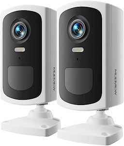 MUBVIEW Security Cameras Wireless Outdoor - 2 Pack Outdoor Camera Wireless 2K Battery Powered Security Camera Outdoor & Indoor, WiFi Home Camera with Spotlight/Siren/AI Motion Detection/2-Way Talk