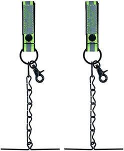 MELOTOUGH Tape Thong for Tool Belt Waist Electricians Tape Holder Chain with Keyring and trigger snap hook… (Reflective Green, 2)