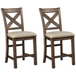 Signature Design by Ashley - Moriville Dining Barstools - Set of 2 - Pub Height - Casual Style - Gray/Brown