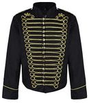 Ro Rox Steampunk Napoleon Military Drummer Parade Jacket - Black & Gold (Men's S)