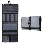 FATMUG Travel Organizer Bag For Small Electronic And Accessories -Gadgets Kit Case Pouch - Light Grey, 0.5 Cm