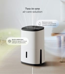 MeacoDry Arete One 10L Dehumidifier – Compact Home Moisture Removal