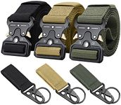 Ginwee 3-Pack Tactical Belt,Military Style Belt, Riggers Belts for Men, Heavy-Duty Quick-Release Metal Buckle with extra Molle Key Ring Holder Gears