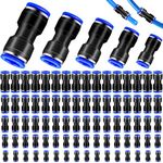 Supkiir 100Pcs Straight Push Connectors, Plastic Pneumatic Connectors Quick Release Push to Connect Fittings Kit, Air Hose Fittings Air Line Fittings for 4 6 8 10 12 mm Tube