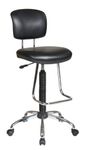 Office Star Pneumatic Drafting Chair with Casters and Chrome Teardrop Footrest, Vinyl Stool and Back, Multicolor