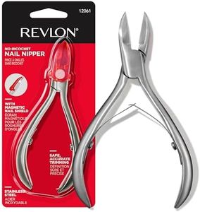 REVLON Stainless Steel Nail Clipper, Magnetic Shield, No-Ricochet Nipper, Fingernail-Clippers for at Home Spa, Unisex-Adults