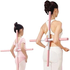 VBESTLIFE Corrector de Postura, Palos de Yoga Herramienta de Estiramiento Corrector de Postura Retráctil Palo de Corrección Jorobada para Adultos y Niños (Rosa)