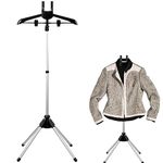 Steamer Stand, Folding Telescopic Clothes Steamer Holder, Height Adjustable Steamer Stand For Clothes,Handheld Garment Steamer Rack Clothes Hanger for Home Steam Ironing Shirts Clothes (Black)