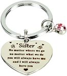 Inspirational Gifts for Sister Graduation Gifts, Sister Birthday Gifts from Sister Gifts from Sisters Brother, Little Big Sister Keychain Present