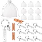 Bestomrogh 10 Sets Thank You Keychain Gifts Appreciation Gifts Proud of You Keyring Gifts with 10 Pcs White Organza Bags and Thank You Cards Inspirational Keyring for Teacher Colleague Nurse Doctor