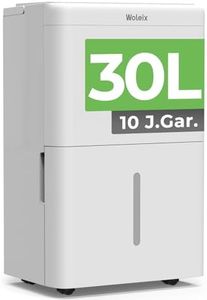 Woleix Luftentfeuchter elektrisch 30L, Entfeuchter elektrisch für Keller, Raumentfeuchter elektrisch 40dB für Räume bis zu 245m³/90m², mit Filter und 1M Ablaufschlauch, Timer, 10 J. Gar.