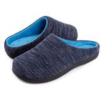 RockDove Women's Original Two-Tone Memory Foam Slipper, Size 5-6 US Women, Denim/Sky Blue