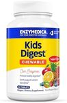 Enzymedica Kids Digest, Chewable Digestive Enzymes, Natural Fruit Punch Flavor, 60 Servings