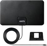 ANTV 25 Miles Indoor HDTV Antenna with 10ft High Performance Coaxial Cable, Ultra-Thin Antenna