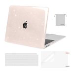 MOSISO Compatible with MacBook Air 13 inch Case M1 2021 2020-2018 A2337 A2179 A1932, Sparkly Glitter Hard Shell for MacBook Air M1 Case 13.3 inch &Keyboard Cover&Screen Protector&Pouch, Chalk Pink