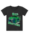 Boy Shirt Big Brother Short Sleeve Shirts Kids Tee Monster Truck Let's Rock Big Bro Toddler Boy Outfit Black 6 Years