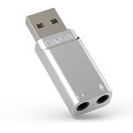 Cubilux USB External Stereo Sound Card with 96KHz/24bit DAC, USB A to 3.5mm TRS Microphone Headphone Jack Adapter Compatible with Mac Pro/Mini Laptop Computer PS5 PC Windows 11/10/7 Linux Raspberry Pi