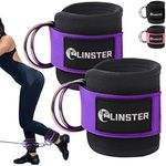 LINSTER Ankle Straps for Cable Machines (Pair) Adjustable fit Comfort Neoprene and Double D-Rings, Ankle Strap Gym Cable Attachment for Glute Workouts, Leg Extensions and Lower Body Exercises