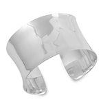 Designer Inspirations Boutique 40MM Wide Polished Concave Open Cuff Bangle Bracelet - 925 Sterling Silver