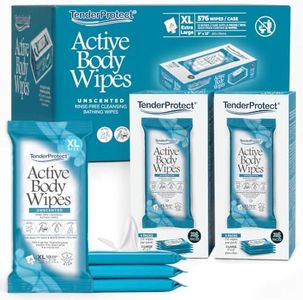 TenderProtect Active Body Wipes, XL Rinse-Free Shower Wipe for Adults, 9" x 12" Extra Large, Aloe, No Rinse Bath Wash Cloth - Gym, Sports, Travel, Camping, Elderly Care, Portable (Case of 576)
