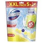 Domestos Power 5 Lime Toilet Rim Blocks toilet freshener with a long-lasting fragrance clean and freshen for up to 300 flushes 5x 50 g