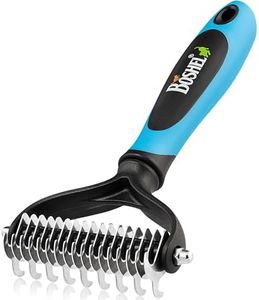 BOSHEL Undercoat Rake For Dogs - Premium Double Sided Dog Grooming Brush - Dog Deshedding Brush - Dematting Comb For Dogs - Deshedding Tool Dog Comb & Cat Comb - Dog Hair Brush - Pet Grooming Tool
