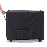 7HAHA3 600D Oxford Collapsible Portable Bed Shoulder Pull Bag with Universal Wheel and Pocket for Foldable Beauty Massage Table,Black,95 * 65 * 20cm