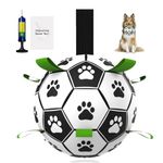 Dog Ball, Pakaserily Medium Dog Soccer Ball 5.9inch Interactive Dog Toy Ball Fetch Treat Ball for Small & Medium Dogs Unchewable Soccer Ball for Dogs Indoor Outdoor Dog Tug Toy (20-40lbs)