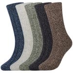 Jeasona 5 Pairs Socks for Women Winter Warm Christmas Stocking Stuffers for Women Wool Socks Crew Christmas Gifts for Women