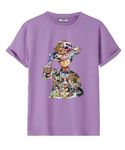 Drizzle CLICKS One Piece Monkey D Luffy Art Anime Printing T-Shirts for Men (Medium, Lavender)