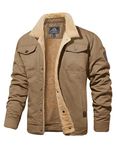 MAGCOMSEN Trucker Jacket For Men Sherpa Jacket Mens Winter Jackets Button Closure Warm Winter Jacket Fur Lined Lapel Jacket