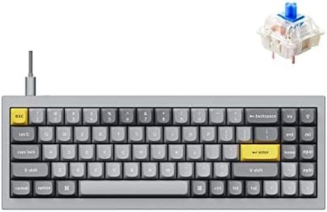 Keychron Q7 Wired Custom Mechanical Keyboard, 70% Layout QMK/VIA Programmable Macro with Hot-swappable Gateron G Pro Blue Switch Double Gasket Compatible with Mac Windows Linux (Grey)