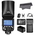 Godox V1-N TTL Round Head Flash for Nikon, 2.4G 1/8000 HSS Speedlite, 480 Full Power Shots,1.5s Recycle Time,2600mAh Li-ion Battery,10 Levels LED Modeling Lamp, Compatible with Nikon Cameras
