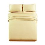 Royal Hotels Luxury Heavyweight 1000 Thread Count 4pc Bed Sheet Set 100% Cotton Material, Cool - Durable, Soft and Breathable Deep Pocket Sheets in California-King Size, Solid Gold