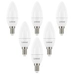 Linkind E14 LED Candle Bulb, 60W Equivalent, 7W Small Edison Screw Candle Light Bulbs, 806 Lumens, 2700K Soft White, C35/B35 SES Bulbs, Non-Dimmable, CE/RoHS/ErP Certified, 6-Pack