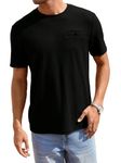 TAGDO Men's Waffle Knitted Crew Neck Regular Fit Tees (Waffle-5154-Black-XL)