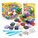 Creative Kids Air Dry Clay Modeling Crafts Kit For Children - Super Light Nontoxic - 30 Vibrant Colors & 3 Clay Tools - STEM Educational DIY Molding Set - Easy Instructions – Gift For Boys & Girls 3 +